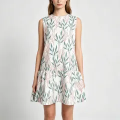 Women's Sleeveless Dress with Ruched Hem and Zipper thumbnail 1