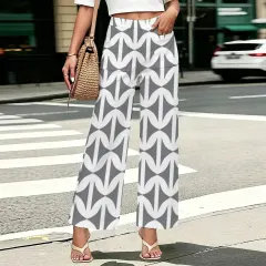 Women's Straight Wide-Leg Pants with Pockets thumbnail 1