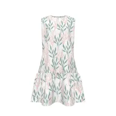 Women's Sleeveless Dress with Ruched Hem and Zipper thumbnail 2