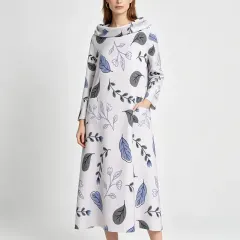 Women's Casual Cowl Neck Long Sleeve Dress With Pockets thumbnail 1