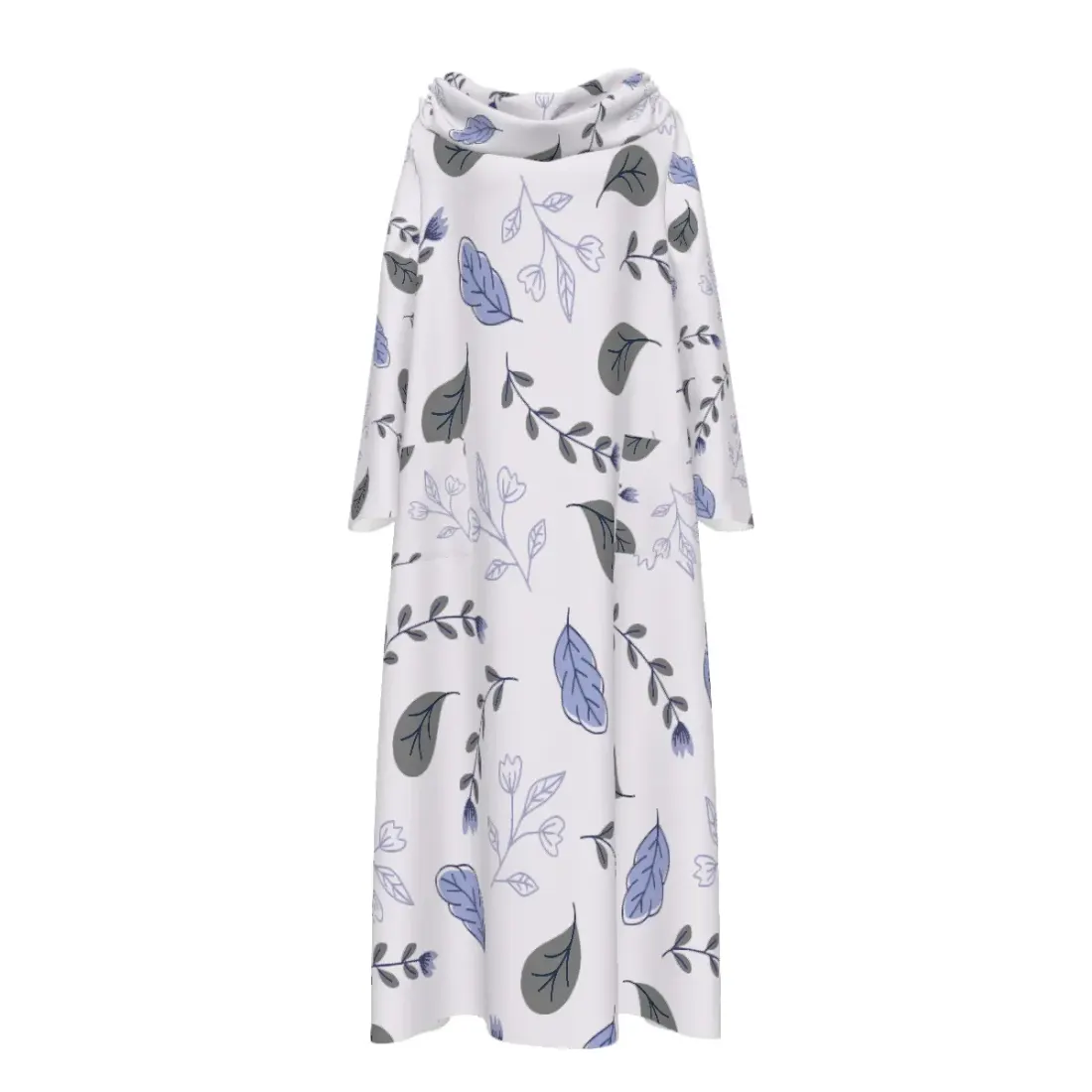 Women's Casual Cowl Neck Long Sleeve Dress With Pockets — photo 2