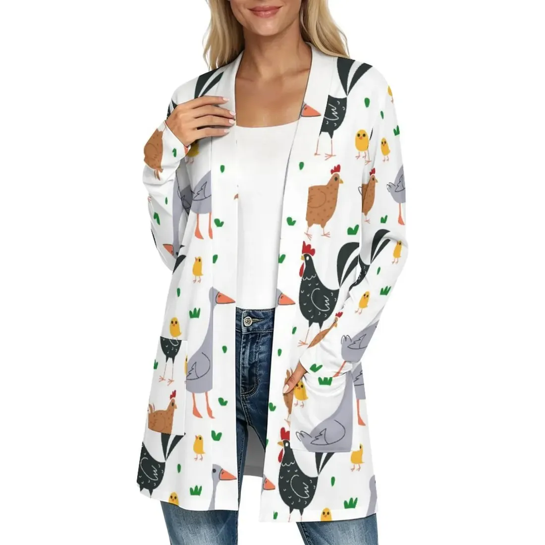 Women's Long Sleeve Cardigan With Pockets — photo 2