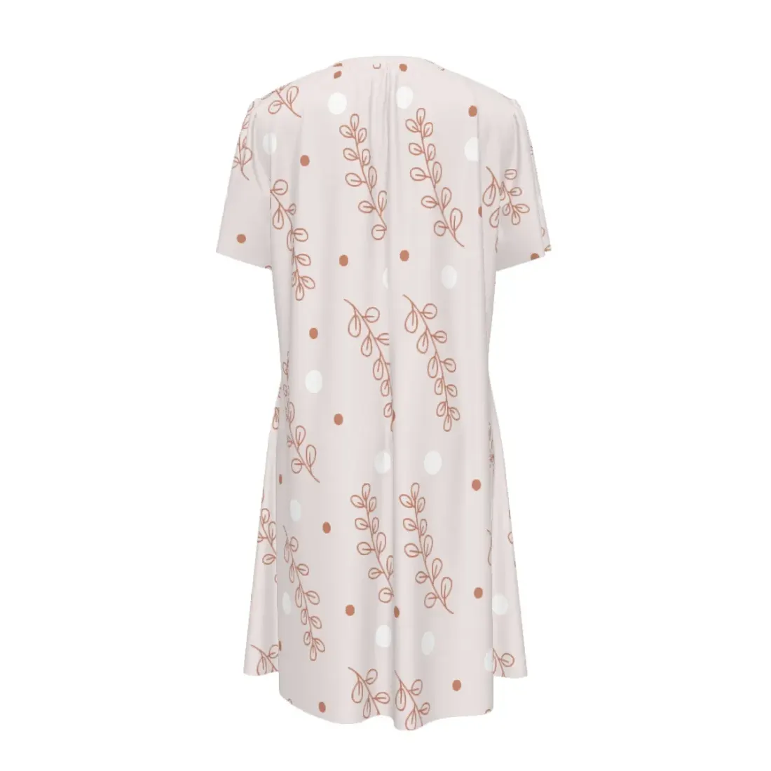 Women's Crew Neck Ruched Bubble Sleeve Dress — photo 3