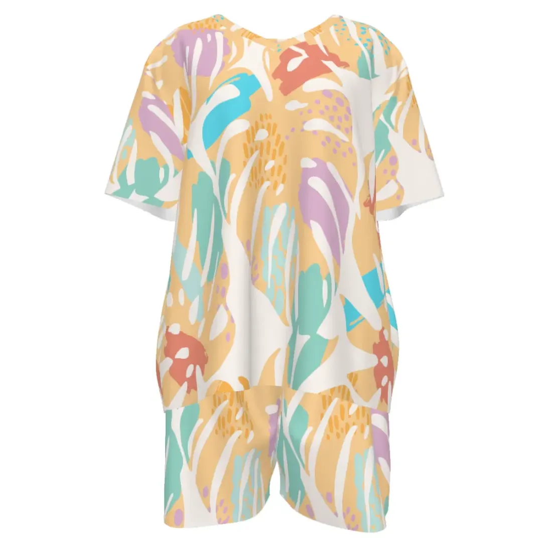 Women's V-Neck Short Sleeve Pajama Set — photo 2