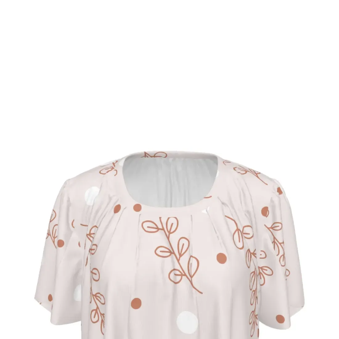 Women's Crew Neck Ruched Bubble Sleeve Dress — photo 6