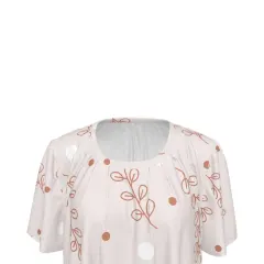 Women's Crew Neck Ruched Bubble Sleeve Dress thumbnail 6