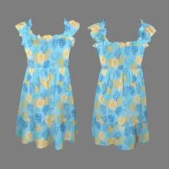 Women's Square Neck Sleeveless Ruffle Strap Dress thumbnail 4