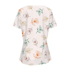 Women's Square Neck Asymmetrical Hem Short Sleeve T-Shirt thumbnail 3