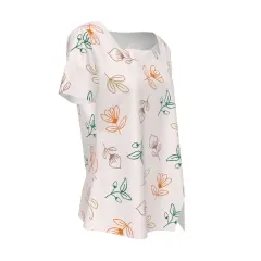 Women's Square Neck Asymmetrical Hem Short Sleeve T-Shirt thumbnail 4