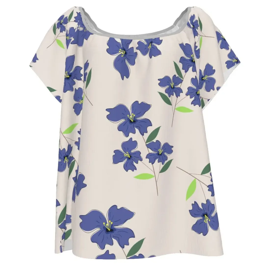 Women's Casual Crew Neck Pleated Shirt — photo 2