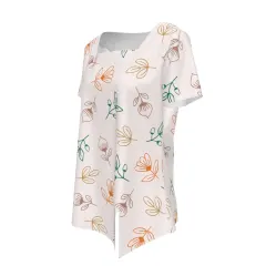 Women's Square Neck Asymmetrical Hem Short Sleeve T-Shirt thumbnail 5