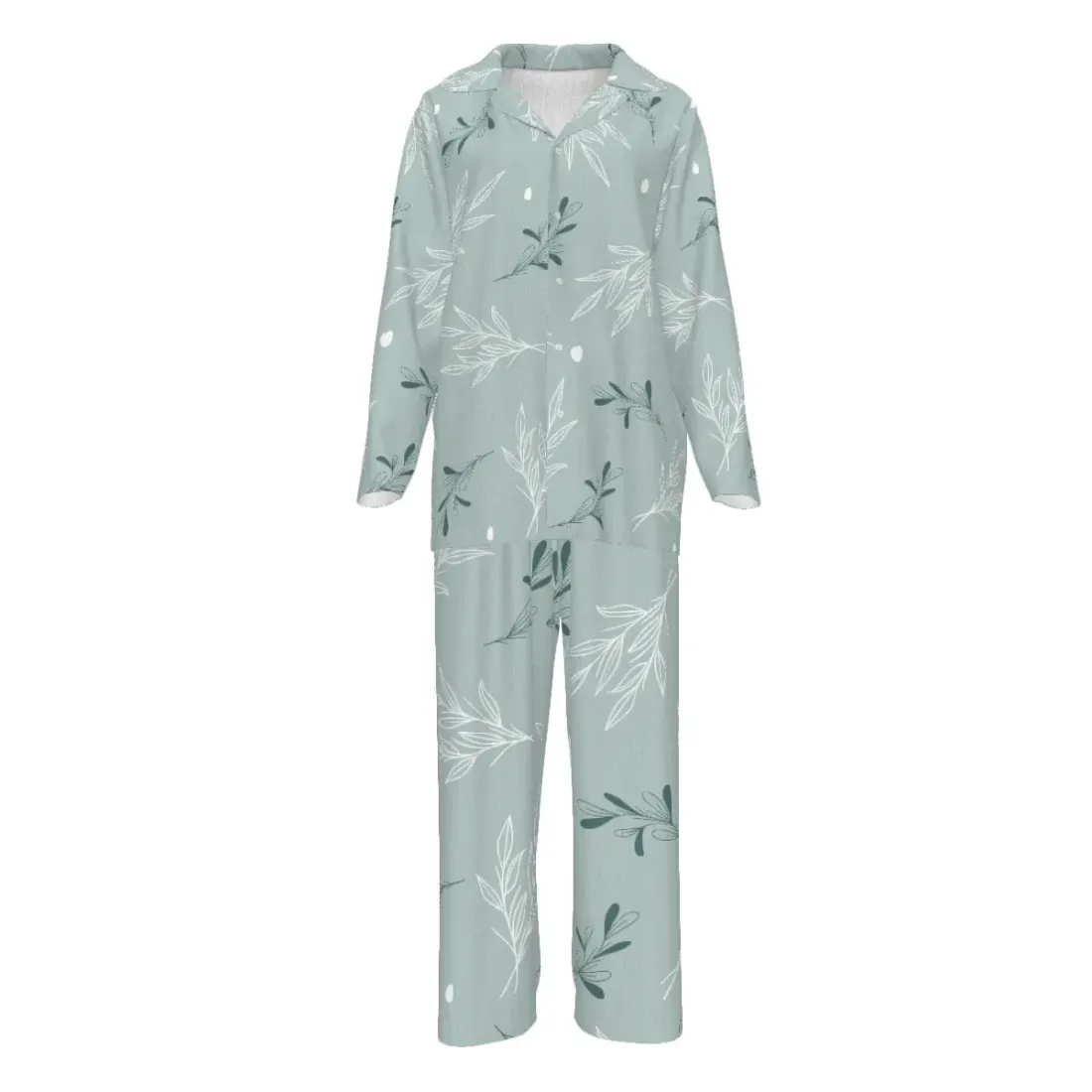 Notched Lapel Pajama Set with Pockets — photo 2