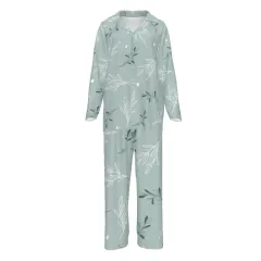 Notched Lapel Pajama Set with Pockets thumbnail 2