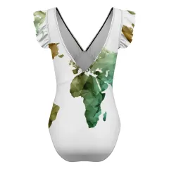 Ruffled Plunge One-Piece Swimwear thumbnail 5