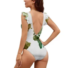 Ruffled Plunge One-Piece Swimwear thumbnail 6