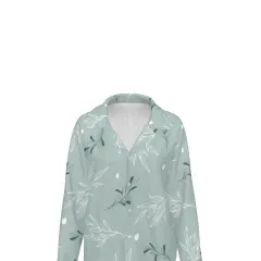 Notched Lapel Pajama Set with Pockets thumbnail 6