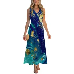 Sleeveless V-neck Midi Dress thumbnail 1