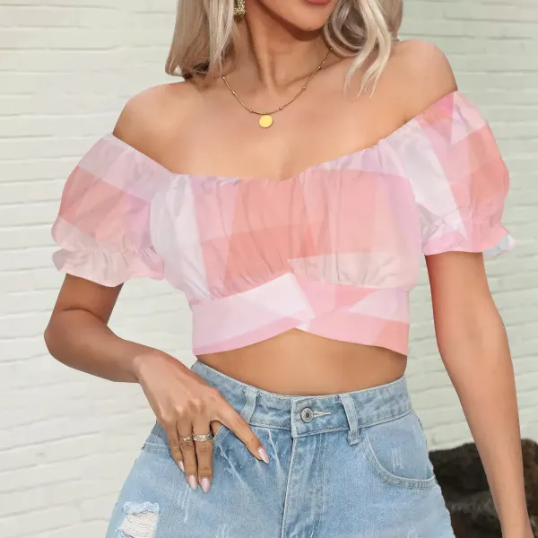 Women's Ruffle Sleeve Tie Back Top