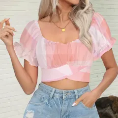 Women's Ruffle Sleeve Tie Back Top thumbnail 2