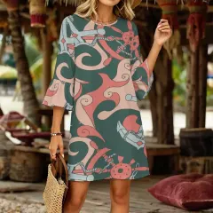 Women's Ruffled Sleeve Dress thumbnail 2