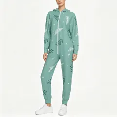 Women's Long-sleeve Hooded Zipper Sweatshirt and Sweatpants Set. thumbnail 1