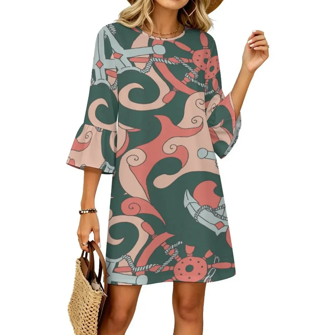Women's Ruffled Sleeve Dress — photo 3