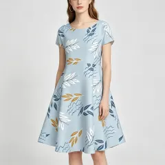 Women's Short Sleeve Round Neck Dress thumbnail 1