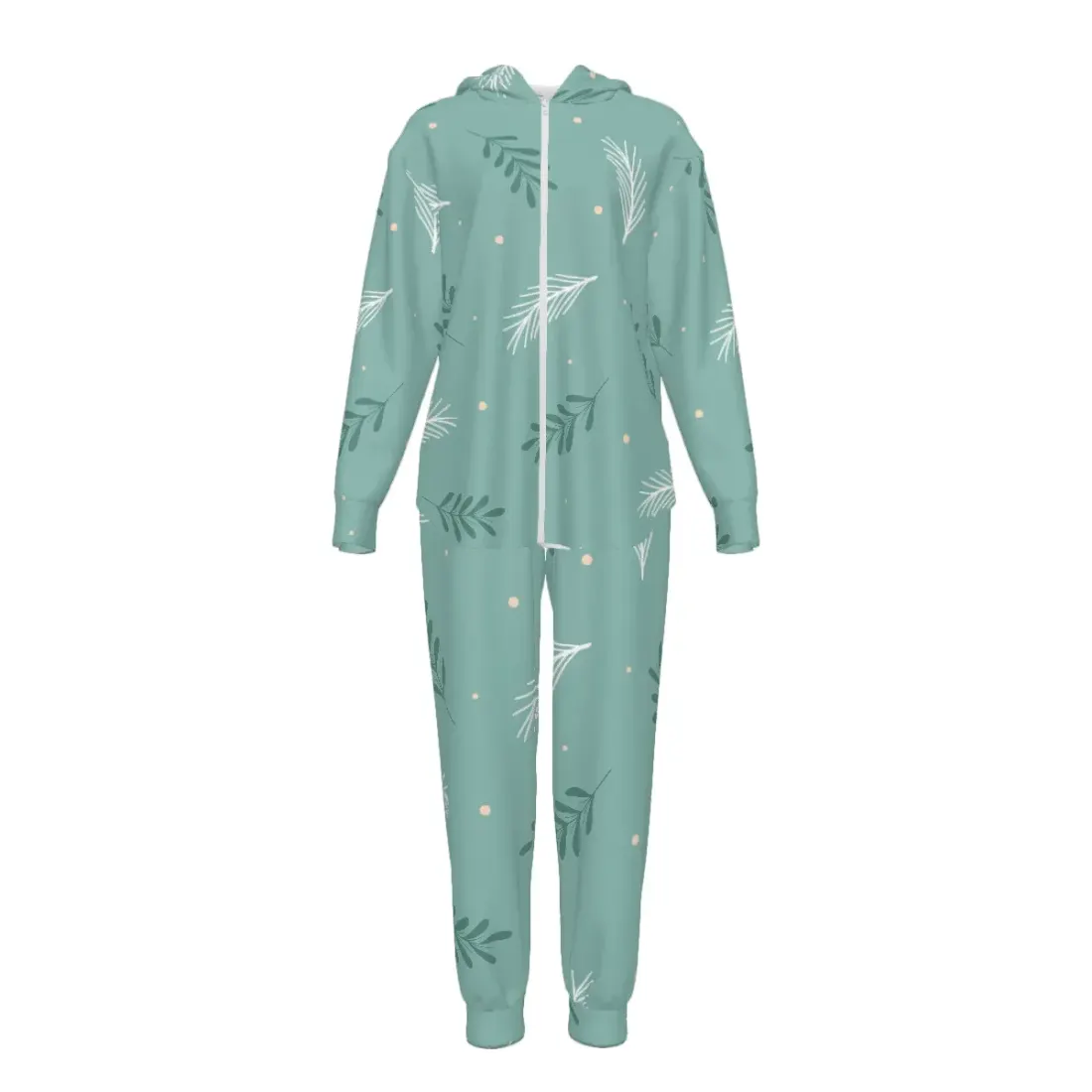 Women's Long-sleeve Hooded Zipper Sweatshirt and Sweatpants Set. — photo 2