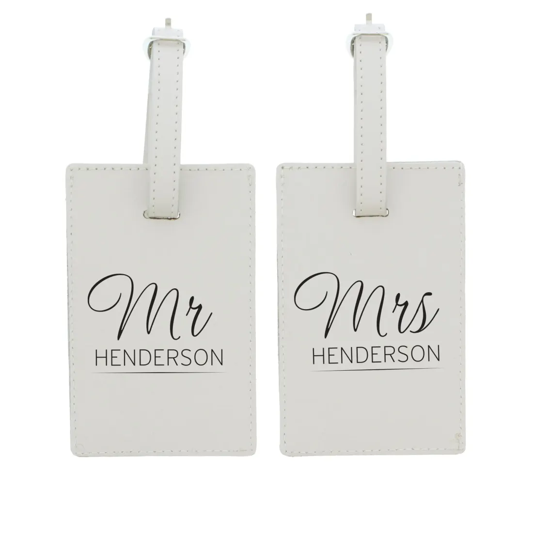 Personalised Couples Cream Luggage Tags, Mr And Mrs Suitcase Labels, Classic Travel Gift UK — photo 3