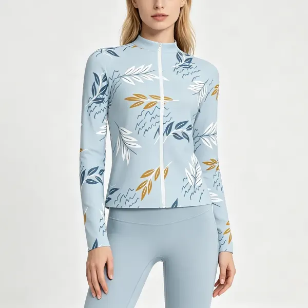 Women's Slim Fit Long Sleeve Full-Zip Athletic Shirt