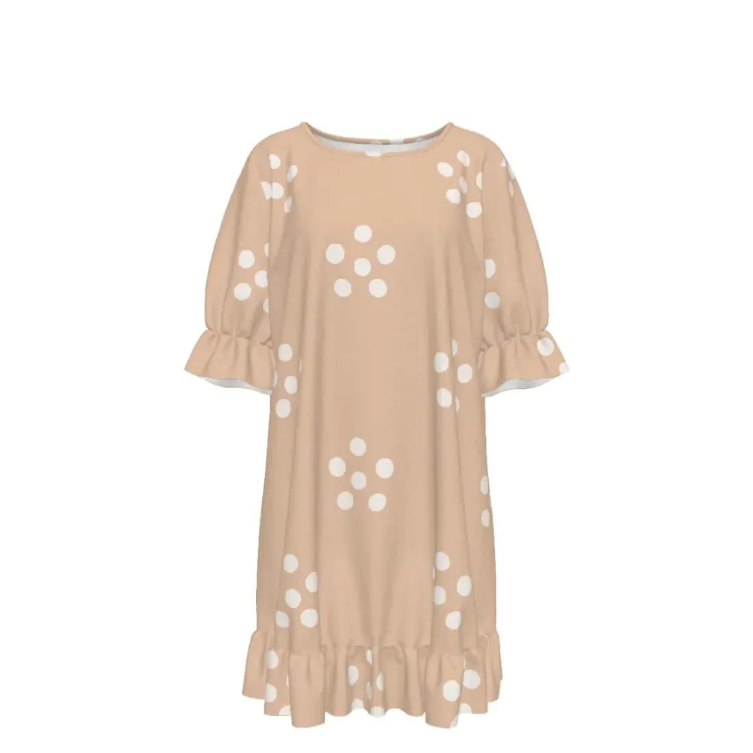 Women's Ruffle Hem Crew Neck Dress — photo 2
