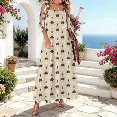 Women's Tie Strap Ankle Maxi Dress thumbnail 1