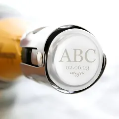 Personalised Monogram Bottle Stopper, Engraved Champagne Wine Saver, Custom Initials Gift UK thumbnail 2