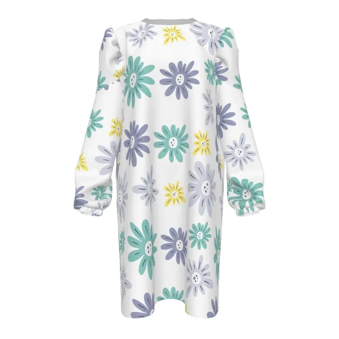 Women's Round Neck Puff Sleeve Long Sleeve Dress — photo 2