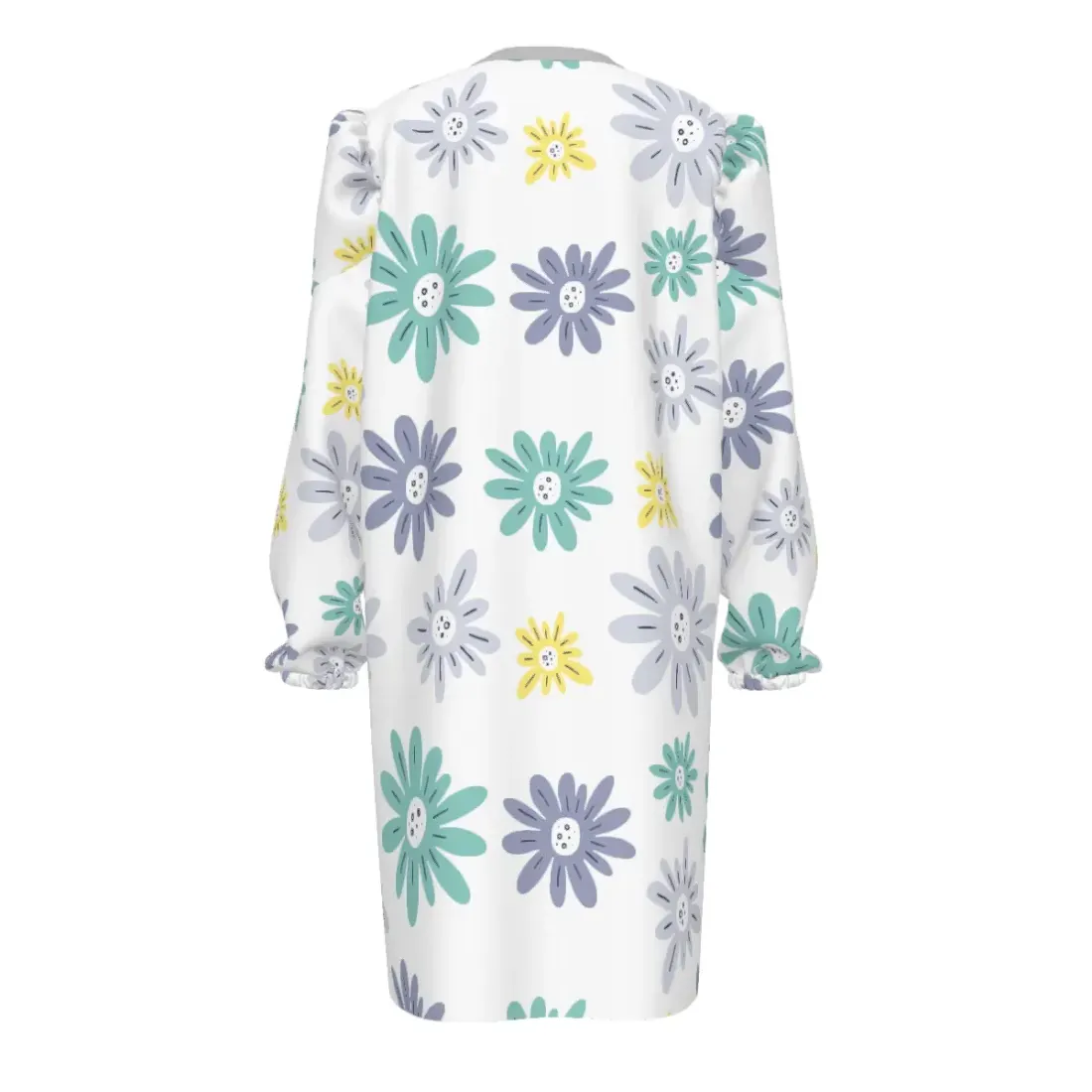 Women's Round Neck Puff Sleeve Long Sleeve Dress — photo 3