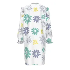Women's Round Neck Puff Sleeve Long Sleeve Dress thumbnail 3