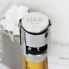 Personalised Monogram Bottle Stopper, Engraved Champagne Wine Saver, Custom Initials Gift UK thumbnail 3