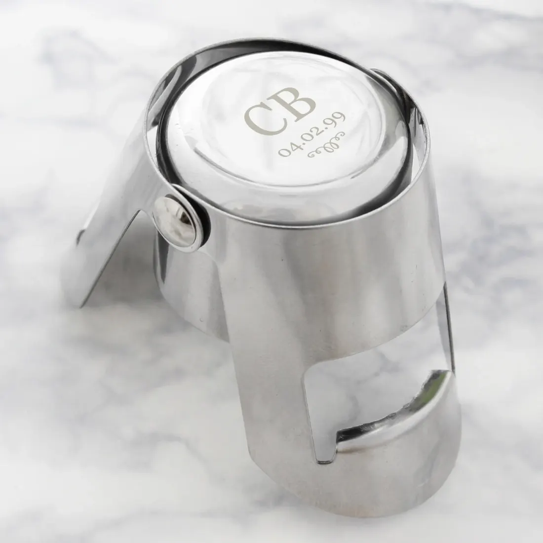 Personalised Monogram Bottle Stopper, Engraved Champagne Wine Saver, Custom Initials Gift UK — photo 4