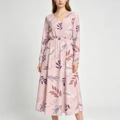Women's Long-sleeved V-neck Dress thumbnail 1