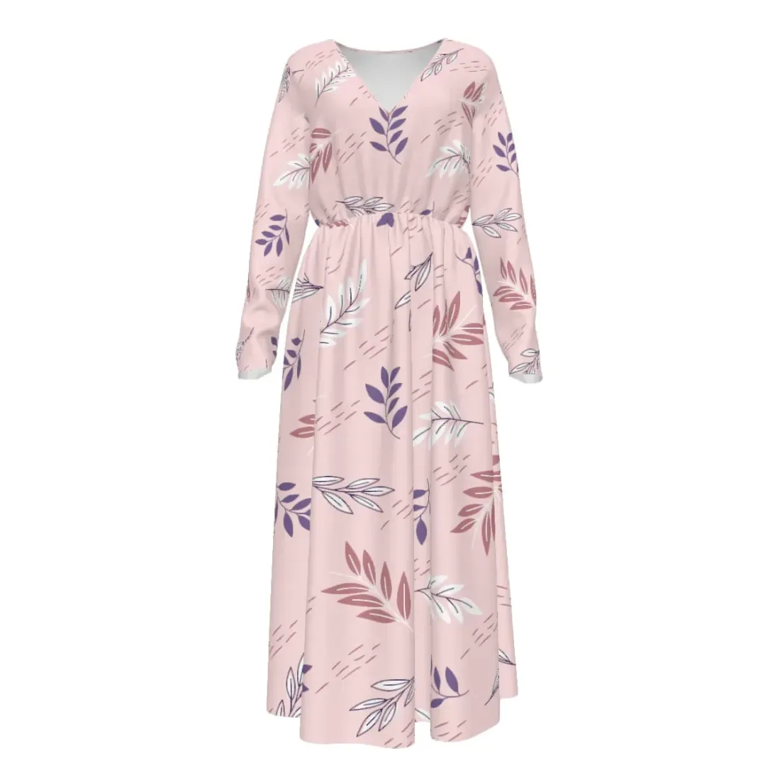 Women's Long-sleeved V-neck Dress — photo 2
