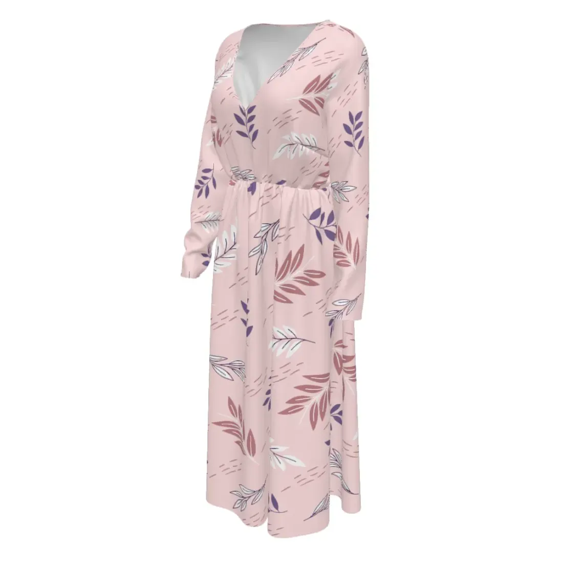 Women's Long-sleeved V-neck Dress — photo 5