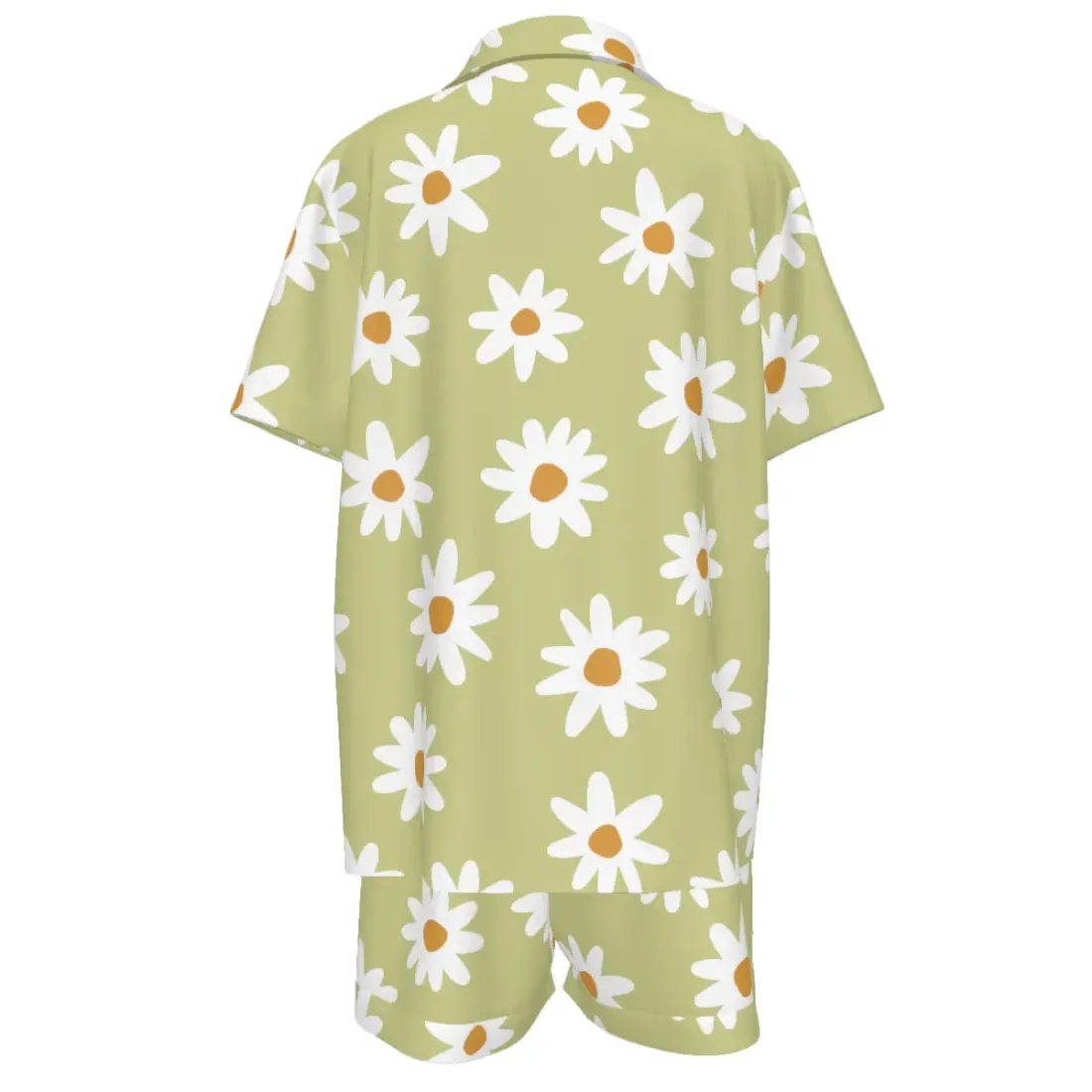 Women's V-Neck Short Sleeve Pajama Set with Chest Pocket — photo 3