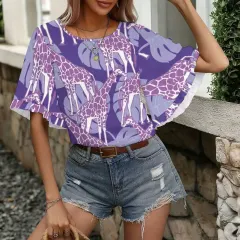 Women's Ruffle Bell Sleeve Top thumbnail 1