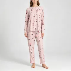 Women's Raglan Long Sleeve Pajama Set thumbnail 1