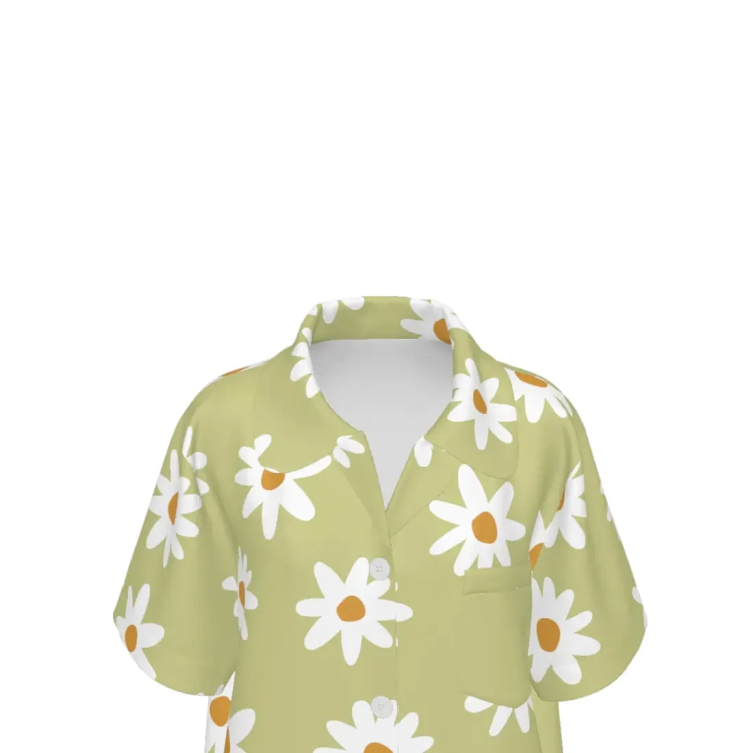 Women's V-Neck Short Sleeve Pajama Set with Chest Pocket — photo 6