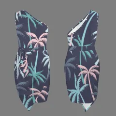 Women's One-Shoulder Waist-Tie Dress thumbnail 4