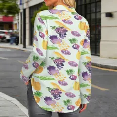 Women's Long Sleeve Curved Hem Shirt ( Model T93 ) thumbnail 3