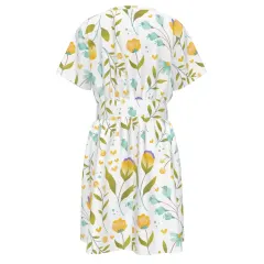 Women's V-Neck Short Sleeve Waist Dress thumbnail 3