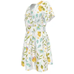 Women's V-Neck Short Sleeve Waist Dress thumbnail 5