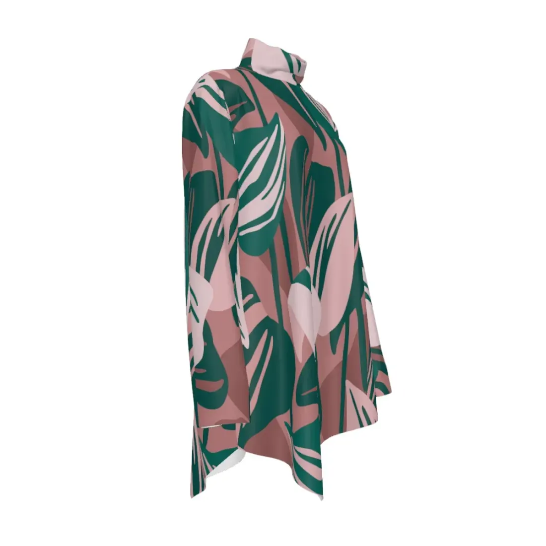Women's High Neck Shirt with Irregular Hem — photo 4